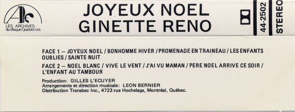 Ginette Reno - Joyeux Noël | Les Archives Du Disque Québécois (44-2502) - 2 Ginette Reno - Joyeux Noël | Les Archives Du Disque Québécois (44-2502) - 2