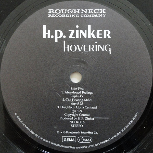 H.P. Zinker - Hovering | Roughneck Recording Company (NECKLP 6) - 4