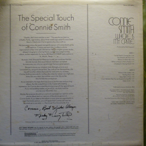 Connie Smith - Where Is My Castle | RCA Victor (LSP-4474)