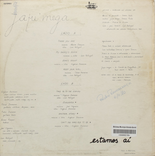 Jáfu'Mega - Estamos Aí | Metro-Som (LP-148-V) - 2