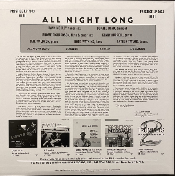 The Prestige All Stars - All Night Long | Analogue Productions (APRJ 7073) - 3