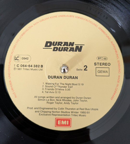 Duran Duran - Duran Duran | EMI (1C 064-64 382) - 4