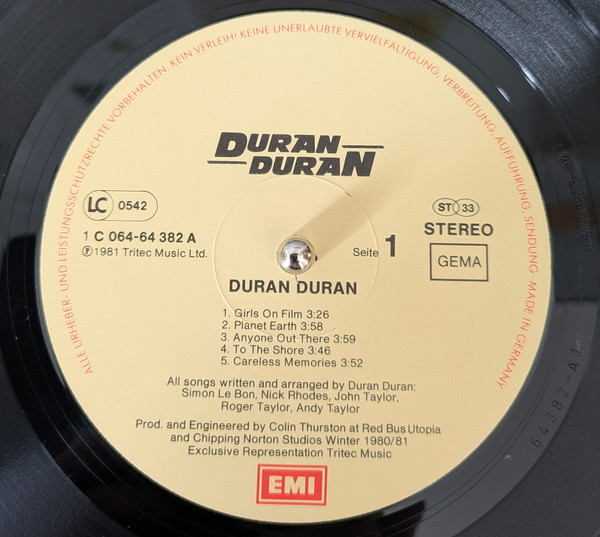 Duran Duran - Duran Duran | EMI (1C 064-64 382) - 3