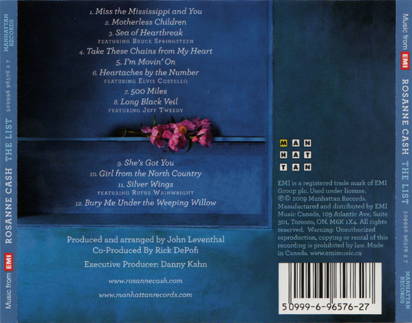 Rosanne Cash - The List | Manhattan Records (509996 96576 2 7) - 2 Rosanne Cash - The List | Manhattan Records (509996 96576 2 7) - 2