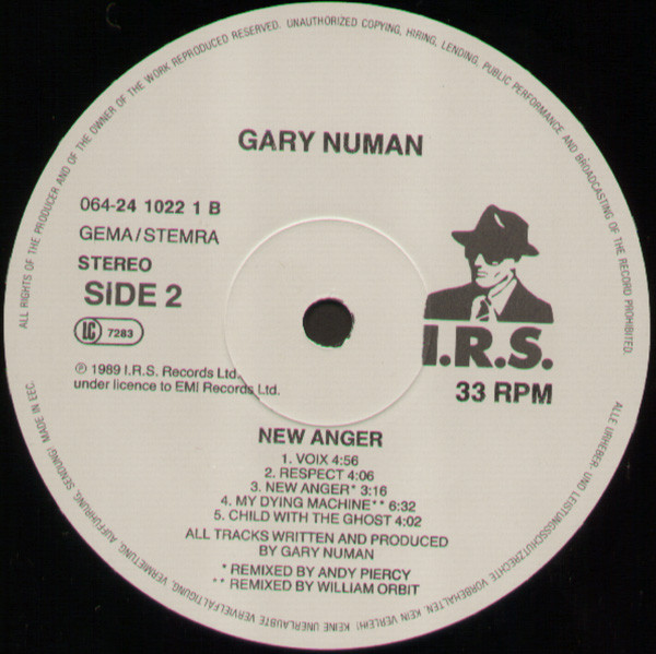 Gary Numan - New Anger | I.R.S. Records (24 1022 1) - 4