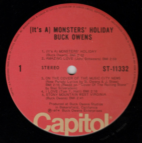 Buck Owens And His Buckaroos - (It's A) Monsters' Holiday | Capitol Records (ST-11332) - 3 Buck Owens And His Buckaroos - (It's A) Monsters' Holiday | Capitol Records (ST-11332) - 3