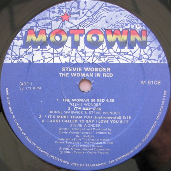 Stevie Wonder - The Woman In Red (Selections From The Original Motion Picture Soundtrack) | Motown (M 6108) - 4 Stevie Wonder - The Woman In Red (Selections From The Original Motion Picture Soundtrack) | Motown (M 6108) - 4