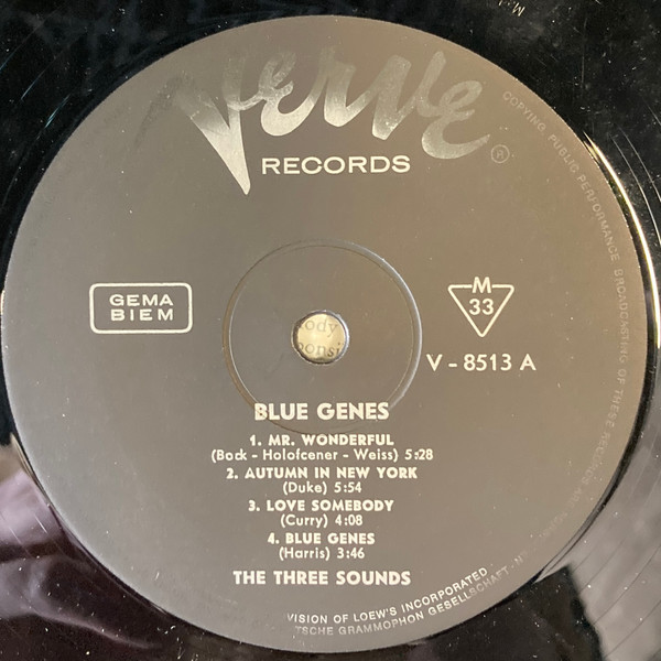 The Three Sounds - Blue Genes | Verve Records (V-8513) - 3