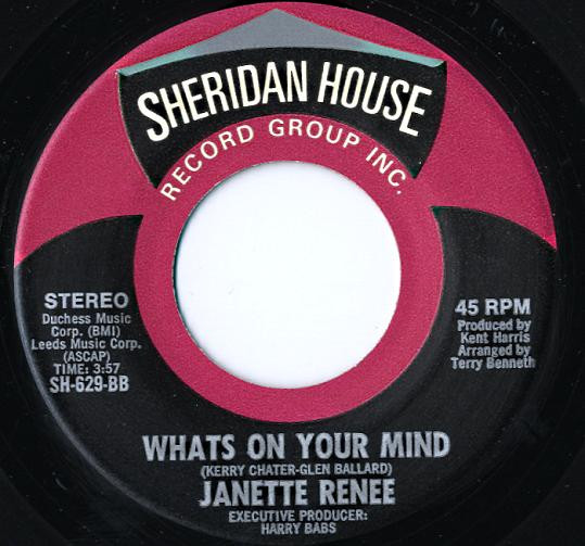 Janette Renee - I'm Gonna Be Your Lover / Whats On Your Mind | Sheridan House Record Group Inc. (SH-629) - main Janette Renee - I'm Gonna Be Your Lover / Whats On Your Mind | Sheridan House Record Group Inc. (SH-629) - main