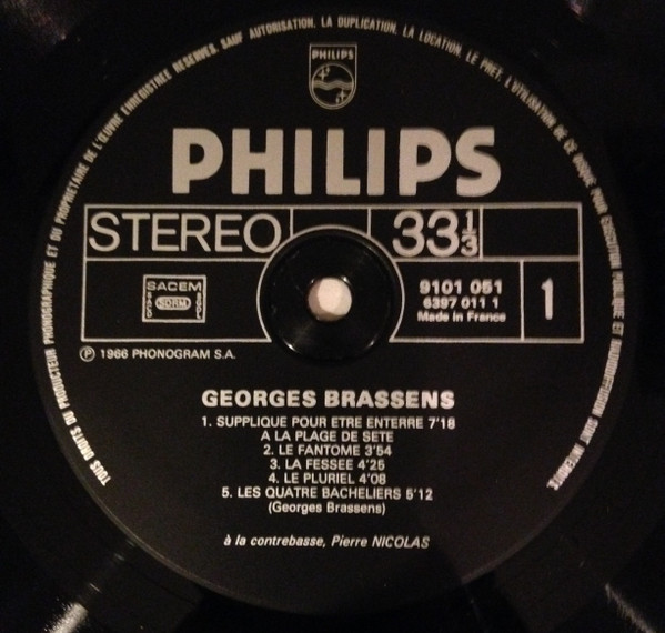 Georges Brassens - 9 - Supplique Pour Être Enterré À La Plage De Sète | Philips (9 101 051) - 2 Georges Brassens - 9 - Supplique Pour Être Enterré À La Plage De Sète | Philips (9 101 051) - 2