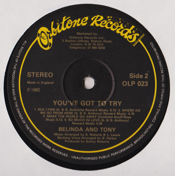Belinda And Tony - You've Got To Try | Orbitone Records (OLP 023) - 4 Belinda And Tony - You've Got To Try | Orbitone Records (OLP 023) - 4