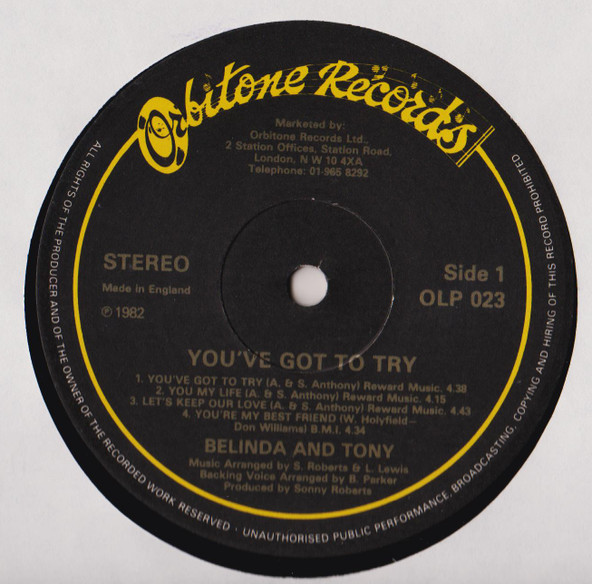 Belinda And Tony - You've Got To Try | Orbitone Records (OLP 023) - 3 Belinda And Tony - You've Got To Try | Orbitone Records (OLP 023) - 3