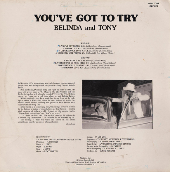 Belinda And Tony - You've Got To Try | Orbitone Records (OLP 023) - 2 Belinda And Tony - You've Got To Try | Orbitone Records (OLP 023) - 2