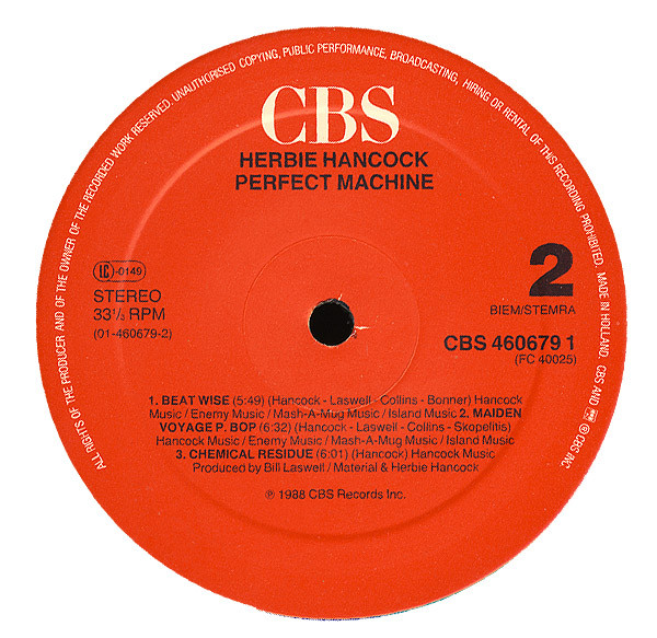 Herbie Hancock - Perfect Machine | CBS (CBS 460679 1) - 4