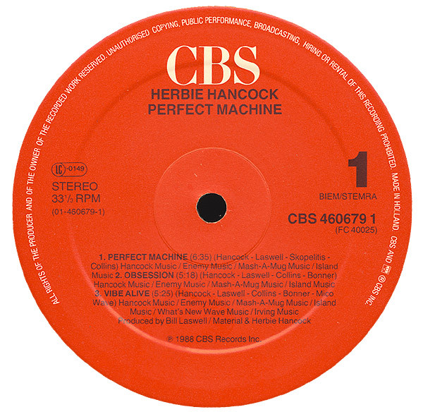 Herbie Hancock - Perfect Machine | CBS (CBS 460679 1) - 3