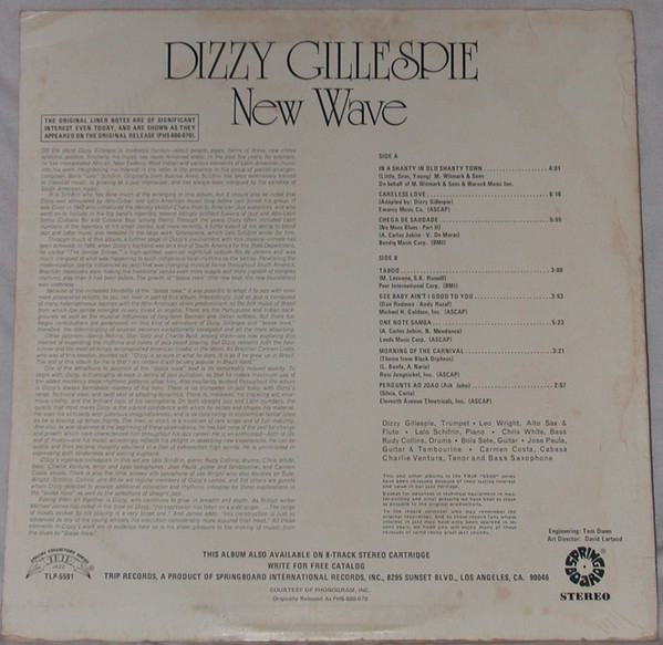 Dizzy Gillespie - New Wave! | Trip (TLP-5591) - 2