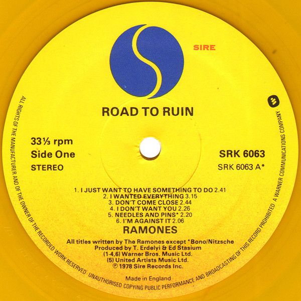 Ramones - Road To Ruin | Sire (SRK 6063) - 3 Ramones - Road To Ruin | Sire (SRK 6063) - 3
