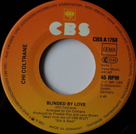 Chi Coltrane - Blinded By Love | CBS (CBS A 1768) - 3