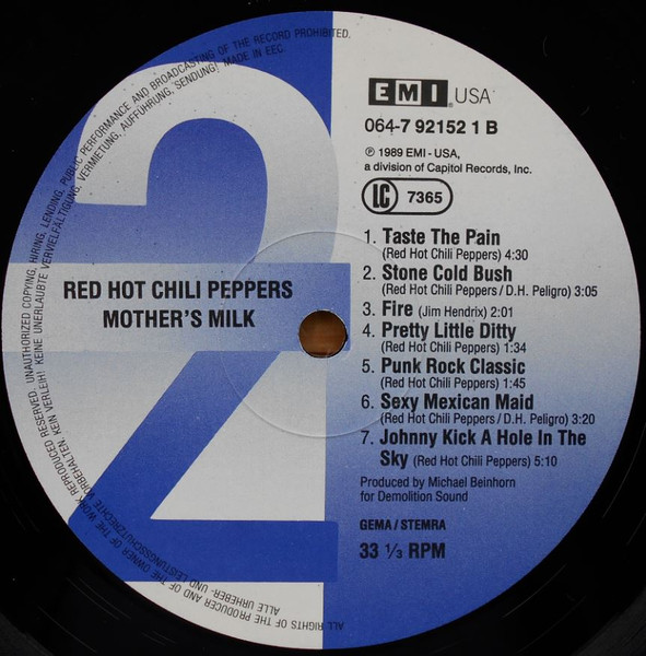 Red Hot Chili Peppers - Mother's Milk | EMI USA (064 7 92152 1) - 4