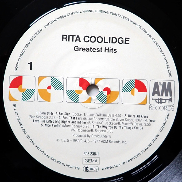 Rita Coolidge - Greatest Hits | A&M Records (393 238-1) - 3