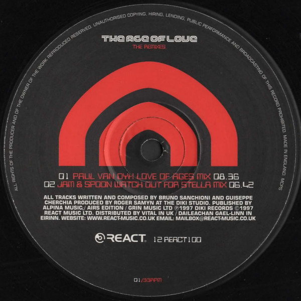 Age Of Love - The Age Of Love (The Remixes) | React (12 REACT 100) - 3 Age Of Love - The Age Of Love (The Remixes) | React (12 REACT 100) - 3
