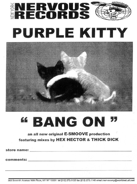 Purple Kitty Featuring Latanza Waters - Bang On | Nervous Records (NE 20524) - 3 Purple Kitty Featuring Latanza Waters - Bang On | Nervous Records (NE 20524) - 3