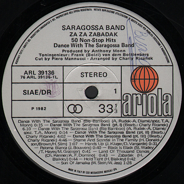 Saragossa Band - Za Za Zabadak - 50 Non Stop Hits- Dance With The Saragossa Band | Ariola (ARL 39136) - 3 Saragossa Band - Za Za Zabadak - 50 Non Stop Hits- Dance With The Saragossa Band | Ariola (ARL 39136) - 3
