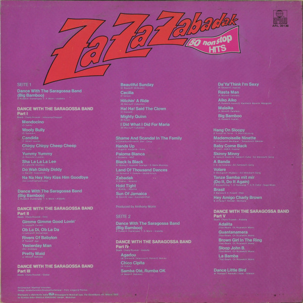 Saragossa Band - Za Za Zabadak - 50 Non Stop Hits- Dance With The Saragossa Band | Ariola (ARL 39136) - 2 Saragossa Band - Za Za Zabadak - 50 Non Stop Hits- Dance With The Saragossa Band | Ariola (ARL 39136) - 2