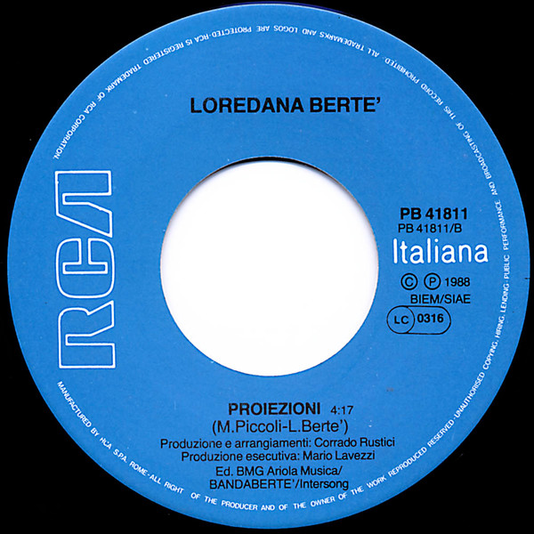 Loredana Bertè - Io | RCA Italiana (PB 41811) - 4