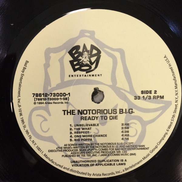 Notorious B.I.G. - Ready To Die | Bad Boy Entertainment (78612-73000-1) - 4 Notorious B.I.G. - Ready To Die | Bad Boy Entertainment (78612-73000-1) - 4