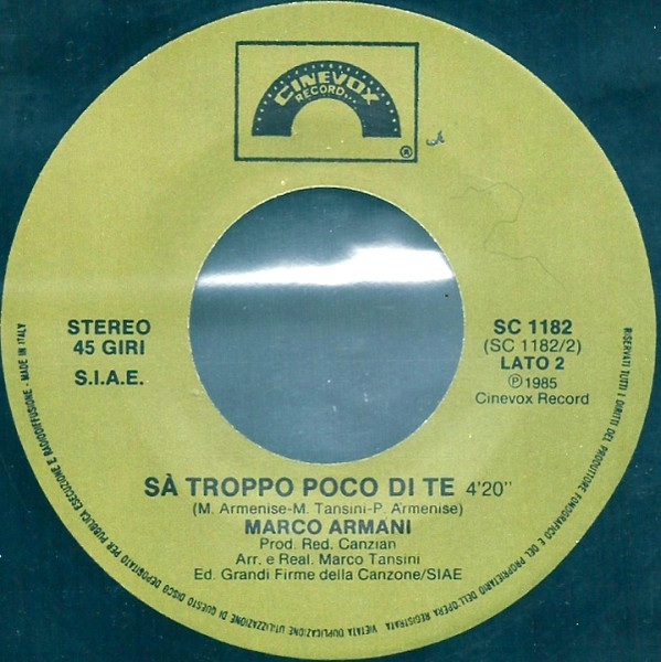 Marco Armani - Tu Dimmi Un Cuore Ce L'Hai | Cinevox Record (SC 1182) - 4