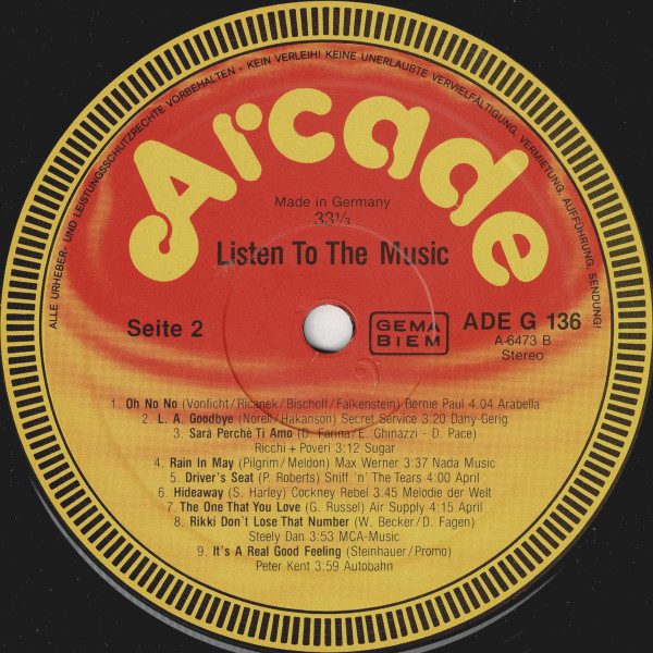 Various - Listen To The Music | Arcade (ADEG 136) - 4