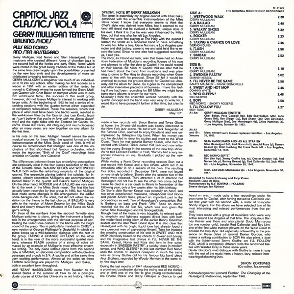 Gerry Mulligan Tentette - Walking Shoes | Capitol Records (M-11029) - 2 Gerry Mulligan Tentette - Walking Shoes | Capitol Records (M-11029) - 2
