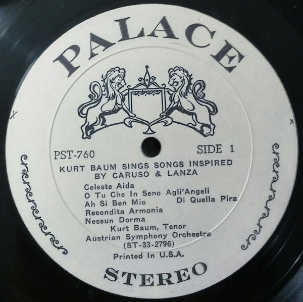 Kurt Baum - Songs Made Famous By Caruso And Lanza | Palace (PST-760) - 2