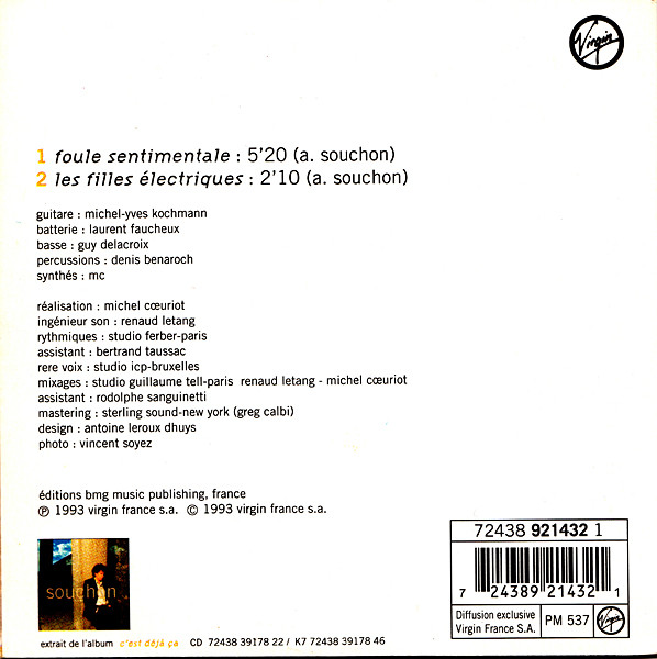 Alain Souchon - Foule Sentimentale | Virgin (72438 921432 1) - 2