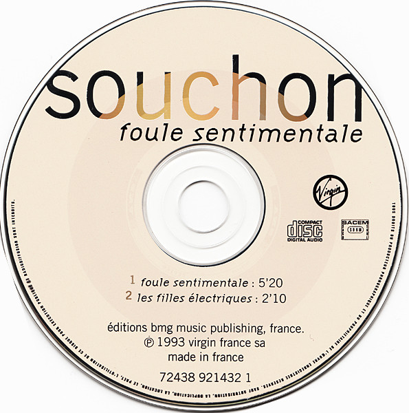 Alain Souchon - Foule Sentimentale | Virgin (72438 921432 1) - 3
