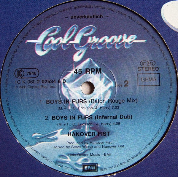 Hanover Fist - Love Kills / Boys In Furs | Cool Groove (1C K 060-2 02534 6)