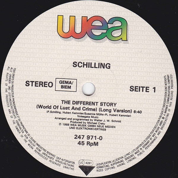Peter Schilling - The Different Story (World Of Lust And Crime) (Long Version) | WEA (247 971-0) - 3