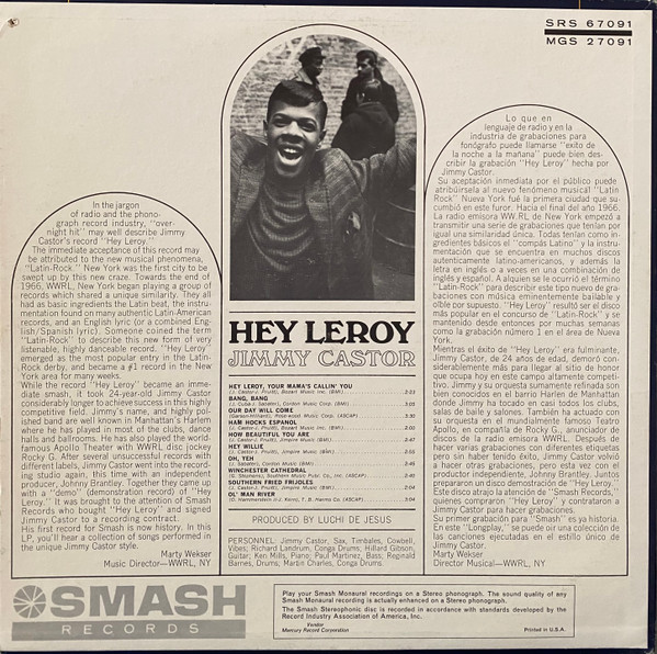 Jimmy Castor - Hey Leroy | Smash Records (MGS 27091) - 2