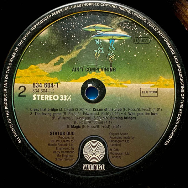 Status Quo - Ain't Complaining | Vertigo (834 604-1) - 4 Status Quo - Ain't Complaining | Vertigo (834 604-1) - 4