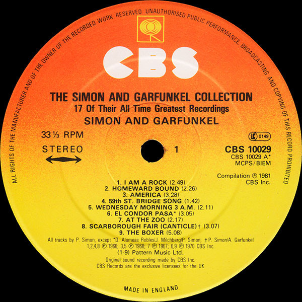 Simon & Garfunkel - The Simon And Garfunkel Collection | CBS (10029) - main Simon & Garfunkel - The Simon And Garfunkel Collection | CBS (10029) - main