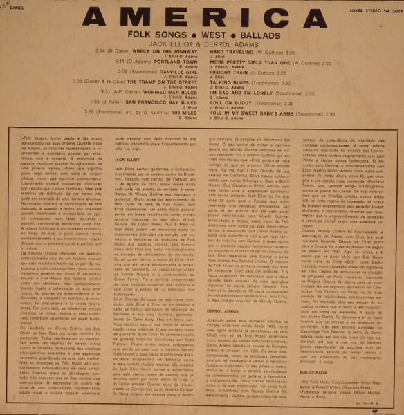 Ramblin' Jack Elliott & Derroll Adams - Riding In Folkland (America - Folk Songs - West - Ballads) | International Joker Production (SM 3024) - 2