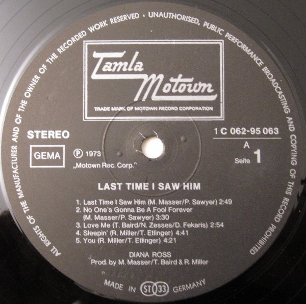 Diana Ross - Last Time I Saw Him | Tamla Motown (1C 062-95 063) - 3 Diana Ross - Last Time I Saw Him | Tamla Motown (1C 062-95 063) - 3
