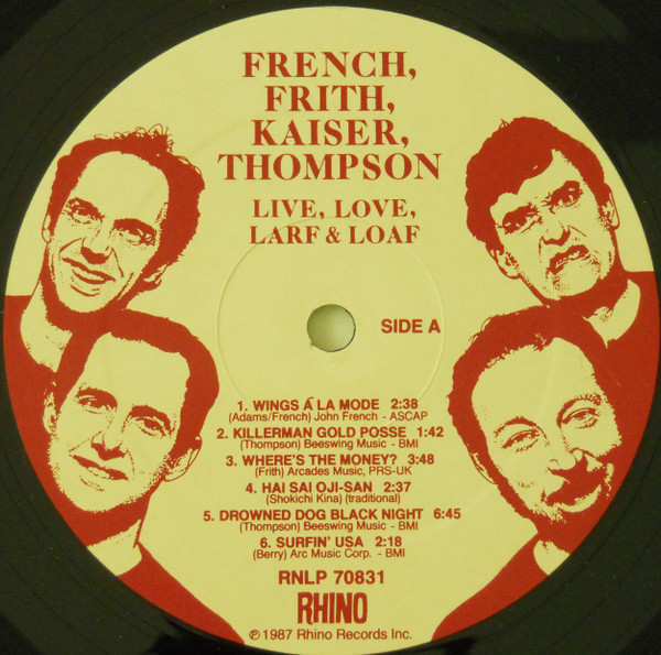 French Frith Kaiser Thompson - Live, Love, Larf & Loaf | Rhino Records (RNLP 70831) - 3