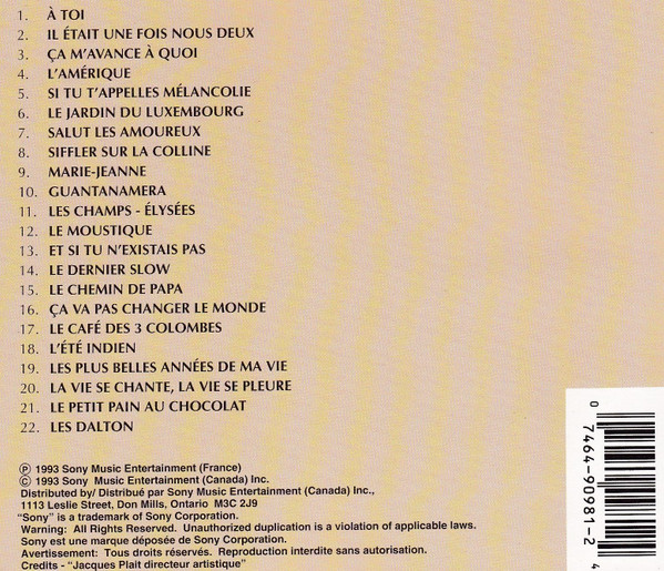 Joe Dassin - Souvenirs | Sony Musique (CK 90981) - 2 Joe Dassin - Souvenirs | Sony Musique (CK 90981) - 2