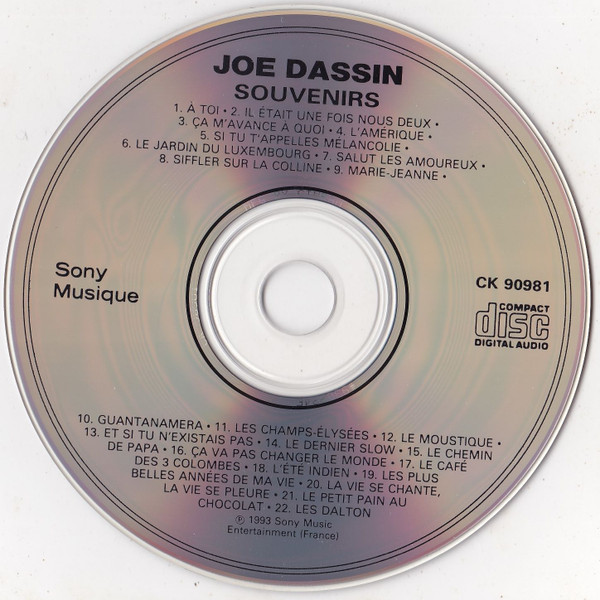 Joe Dassin - Souvenirs | Sony Musique (CK 90981) - 3 Joe Dassin - Souvenirs | Sony Musique (CK 90981) - 3
