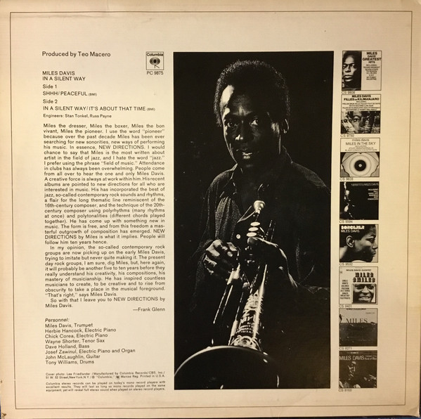 Miles Davis - In A Silent Way | Columbia (PC 9875) - 2