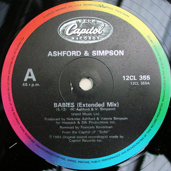 Ashford & Simpson - Babies (Extended Mix) | Capitol Records (12CL 355) - 3 Ashford & Simpson - Babies (Extended Mix) | Capitol Records (12CL 355) - 3