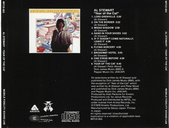 Al Stewart - Year Of The Cat CD | Mobile Fidelity Sound Lab (MFCD 803) - 2