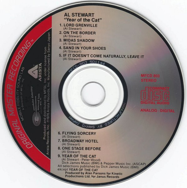 Al Stewart - Year Of The Cat CD | Mobile Fidelity Sound Lab (MFCD 803) - 3